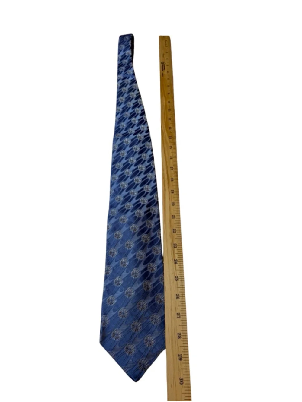 Ermenegildo Zegna Silk Tie Blue Medallion Geometric Luxury Italy